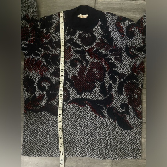 Tory Burch Intarsia Floral Crew Neck Sweater Size Medium - Picture 11 of 12